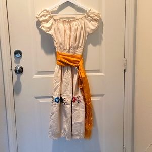Embroidered dress brand new without tags raw white color